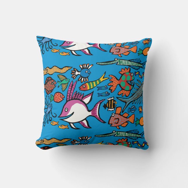 Coussin Combien de poissons différents pouvez-vous voir ? (Recto)