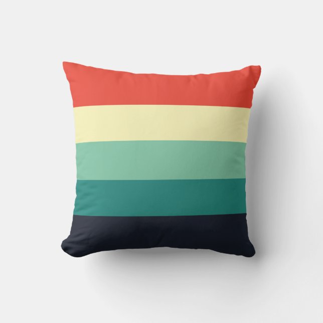 Coussin Combo en cinq couleurs - bleu Aqua vert jaune roug (Recto)