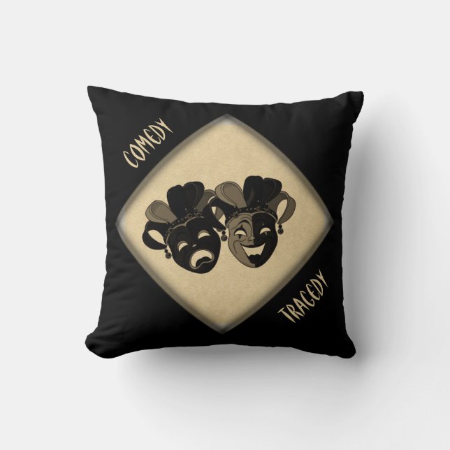 Coussin Comédie et Tragédie Masques Théâtres Jeter l'oreil (Recto)