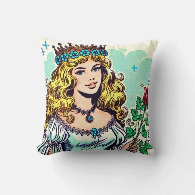 Coussin Comics vintage Cute Princess (Recto)