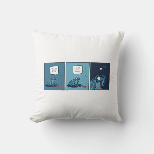 Coussin comique de grenouille et araignée (Recto)