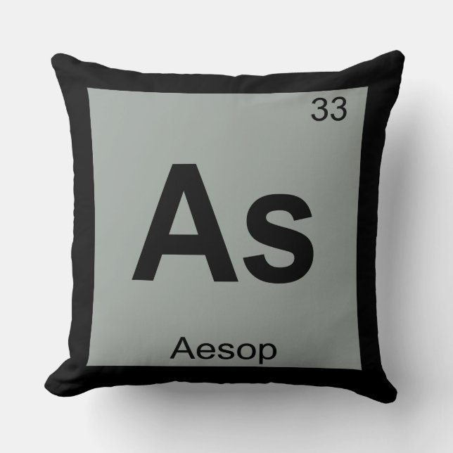 Coussin Comme - Fables d'Ésope Symbole de chimie du tablea (Recto)