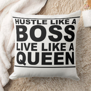 Coussin Comme un patron qui dort comme une reine