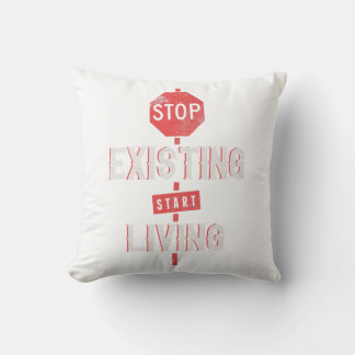 Coussin Commencer à vivre : Design typographique pour la v