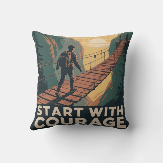 Coussin Commencez Avec Courage (Verso)