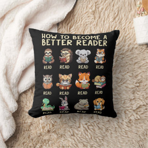 Coussin Comment Devenir un Meilleur Lecteur Livre Animaux