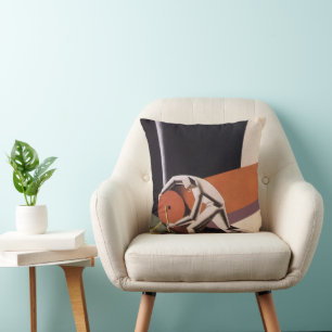 Coussin Commerce vintage, Tissus Art Déco et Textiles