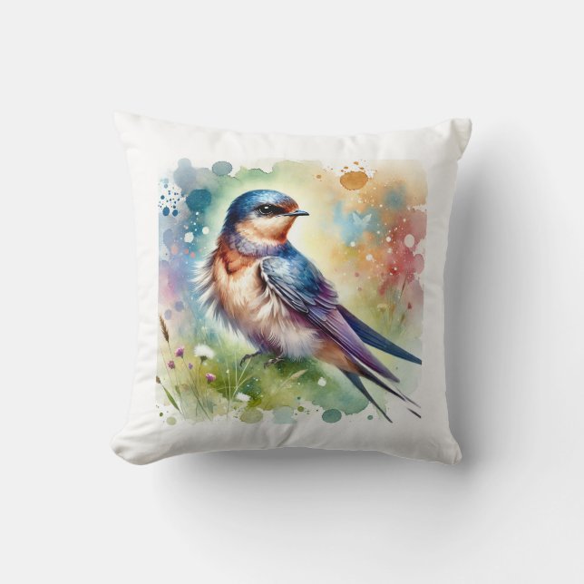 Coussin Common Swift Bird 180724AREF111 - Watercolor (Recto)