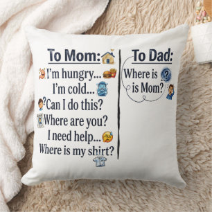 Coussin Comparaison de l'éducation parentale entre Maman e