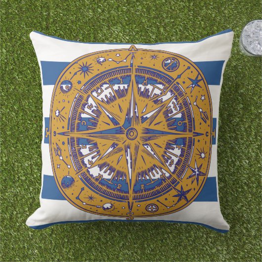 Coussin Compas nautique (Herbe)