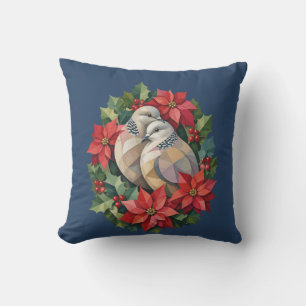 Coussin Compassion et Poinsettia Deux Tourterelles