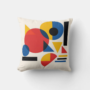 Coussin Composition Abstraite Géométrique Bauhaus