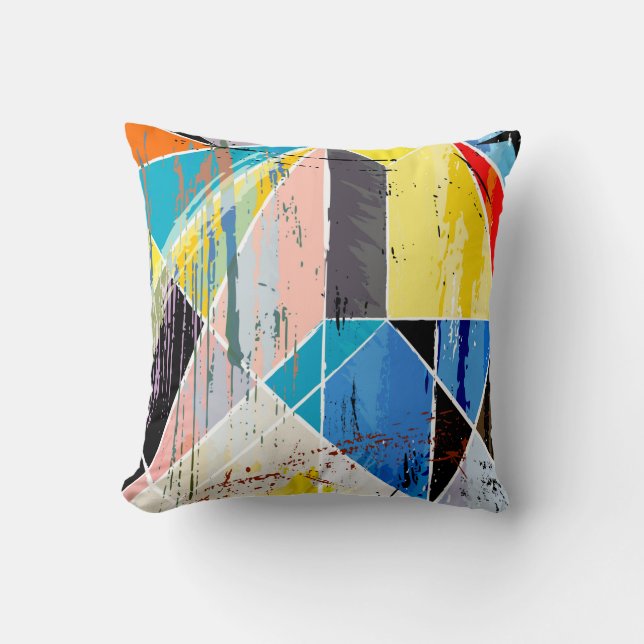Coussin Composition arrière - plan abstraite, avec traits, (Recto)