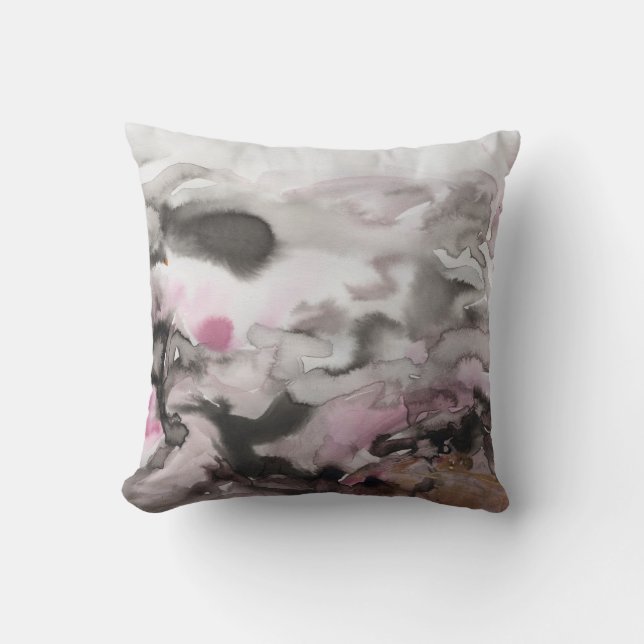 Coussin composition avec gris et rose (Recto)