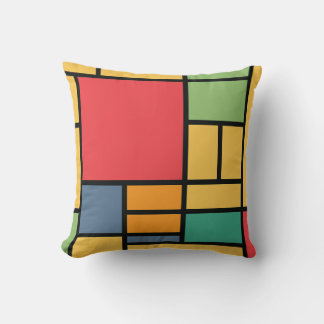 Coussin Composition de couleur abstraite rétro