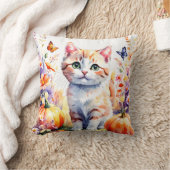 Coussin Composition fleur sauvage d'automne, avec chaton (Couverture)
