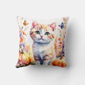 Coussin Composition fleur sauvage d'automne, avec chaton (Verso)