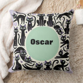 Coussin Composition ludique de chats noirs (Couverture)