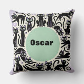Coussin Composition ludique de chats noirs (Verso)