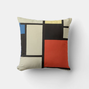 Coussin Composition mondrienne Art moderne de la peinture