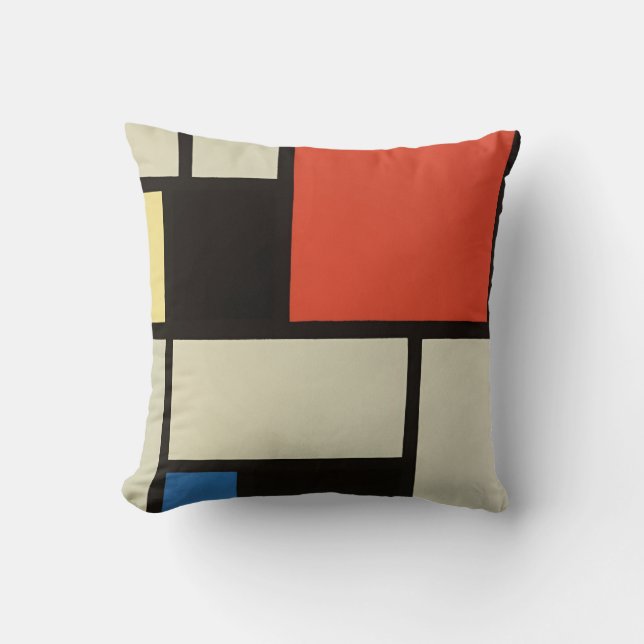 Coussin Composition mondrienne Art moderne de la peinture  (Recto)