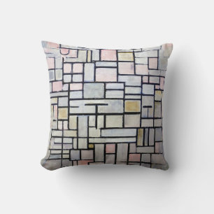 Coussin Composition rose et gris, Mondrian