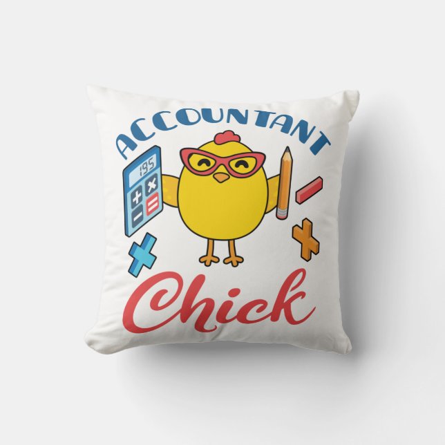 Coussin Comptable Chick Accounting CPA Graduation Women (Recto)