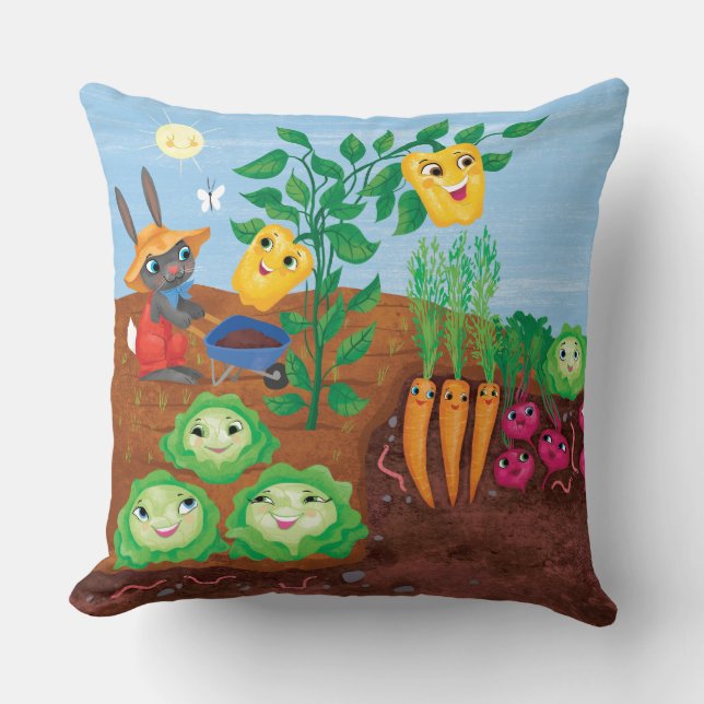 Coussin Compte-Jardin de temps (Recto)