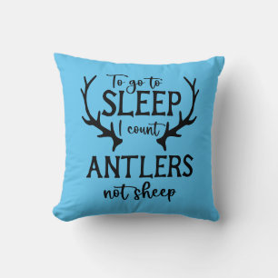 Coussin Compter les bois, pas les moutons, réversible