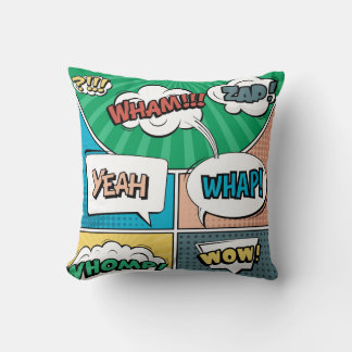 Coussin concept créatif Abstrait comic pop art style blan