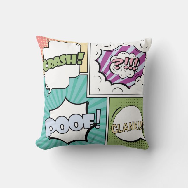 Coussin concept créatif Abstrait comic pop art style blan (Recto)