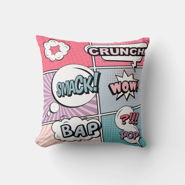 Coussin concept créatif Abstrait comic pop art style blan (Recto)