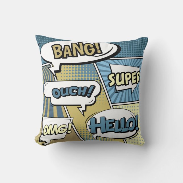 Coussin concept créatif Abstrait comic pop art style blan (Recto)