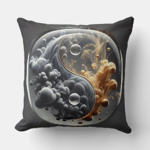 Coussin Concept Yin Yang avec motifs fluides