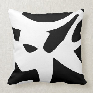 Coussin Concepteur abstrait moderne blanc et noir