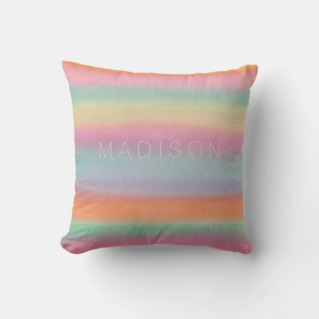 Coussin Concepteur d'art de l'aquarelle Rainbow (Recto)