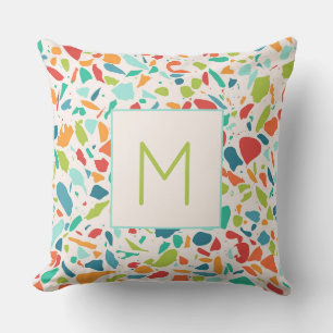 Coussin Concepteur initial d'architecture colorée Terrazzo