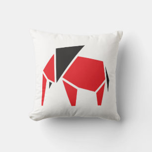 Coussin Conception à la mode noire et rouge de symbole