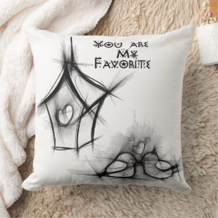 Coussin conception abstraite avec des cœurs fluides