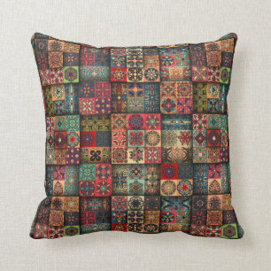 Coussin Conception abstraite colorée de motif de tuile