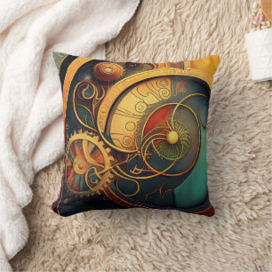 Coussin Conception Abstraite de Mécanisme à Ressort Steamp