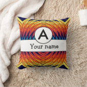 Coussin Conception abstraite de moulin à vent bleu orange (Couverture)