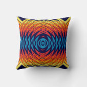 Coussin Conception abstraite de moulin à vent bleu orange (Verso)