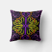 Coussin Conception Abstraite violet, jaune, orange et rose (Verso)