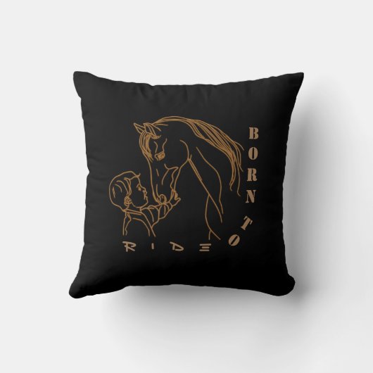 Coussin Conception adorable de bébé et de cheval - Né à Ri (Verso)