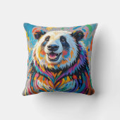 Coussin Conception artistique d'animal panda abstrait colo (Verso)