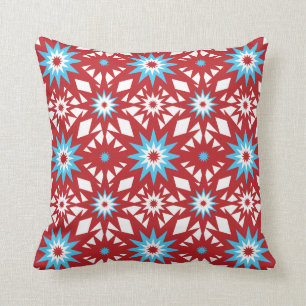Coussin Conception bleue rouge et turquoise de Starburst