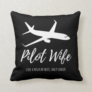 Coussin Conception cadeau de l'avion amusant femme pilote