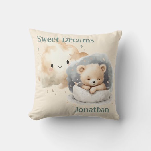 Coussin Conception Ciel Ours en Peluche Rêveur (Recto)