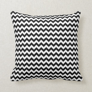Coussin Conception classique noire et blanche de Chevron